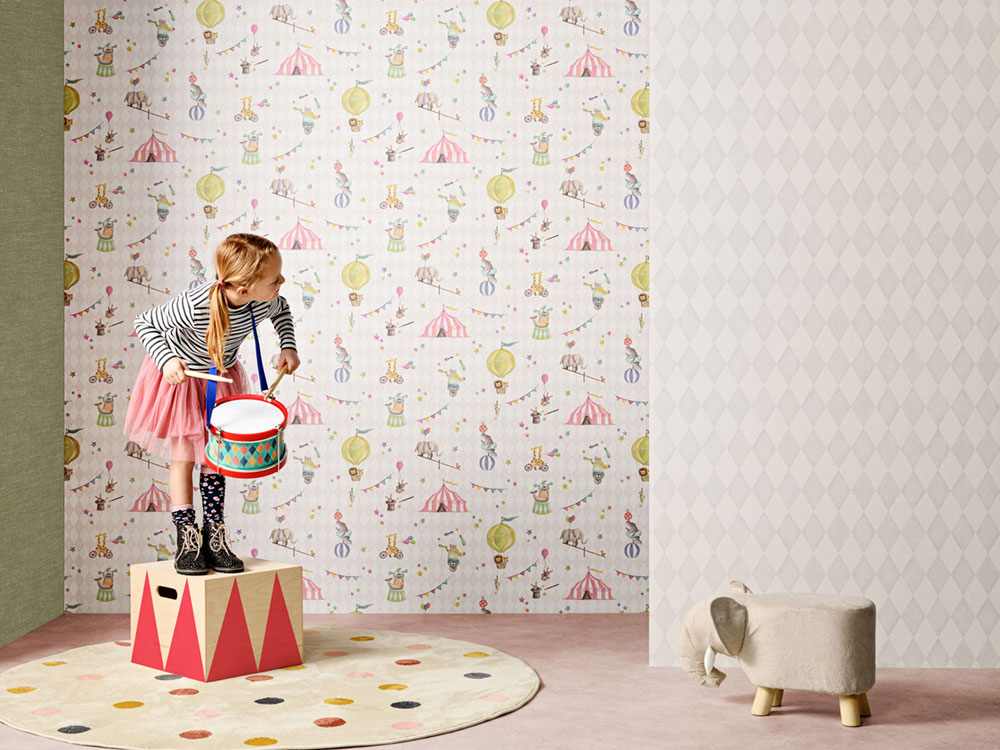 White-pink children's wallpaper, harlequin 220760, Doodleedo, BN Walls