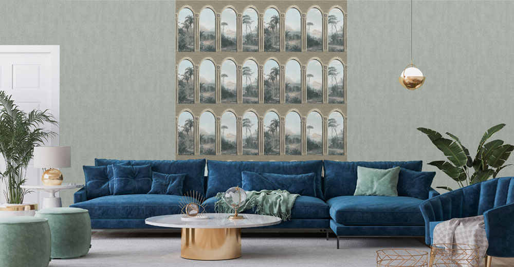 Brown non-woven wallpaper, Arcade, M59289D, Adéle, Ugépa