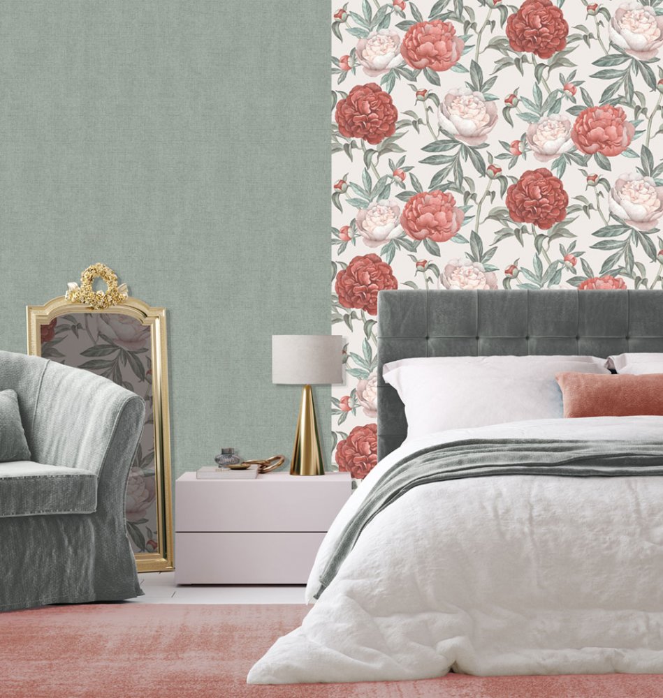 Beige non-woven wallpaper, Flowers, M57397D, Adéle, Ugépa