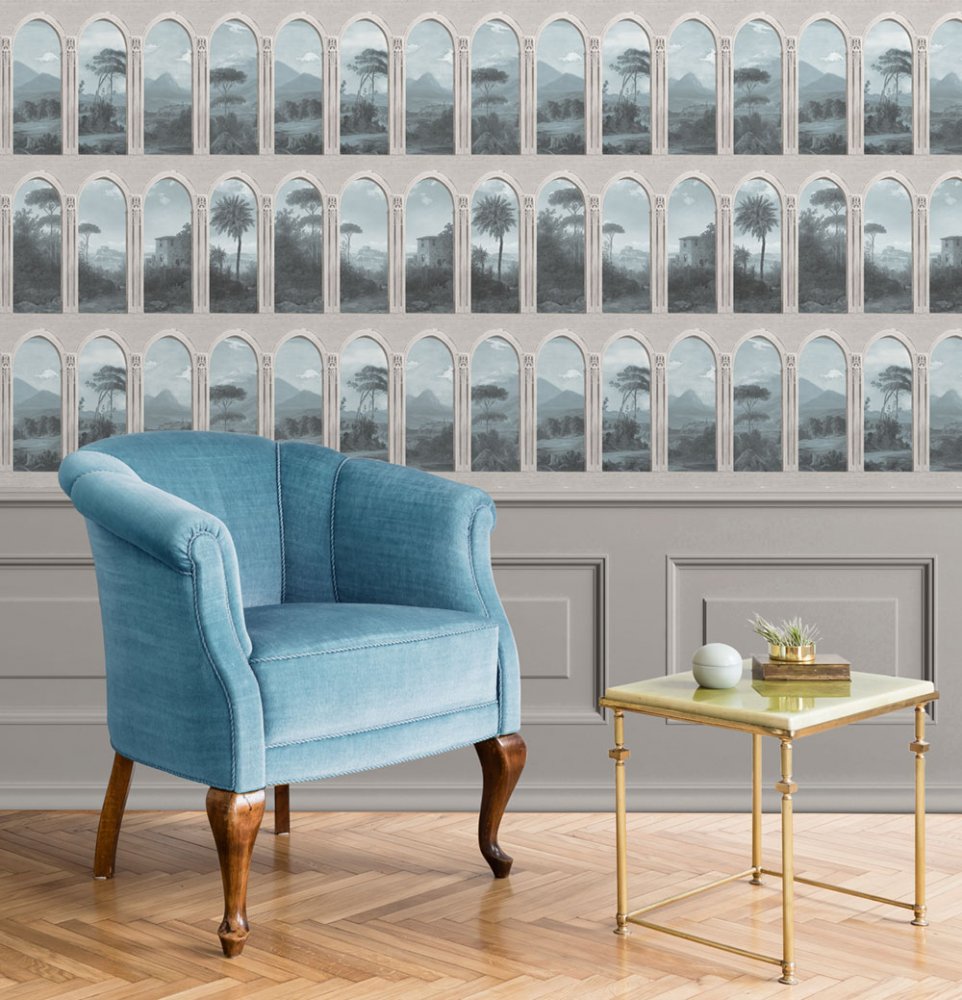 Gray non-woven wallpaper, Arcade, M57001, Adéle, Ugépa