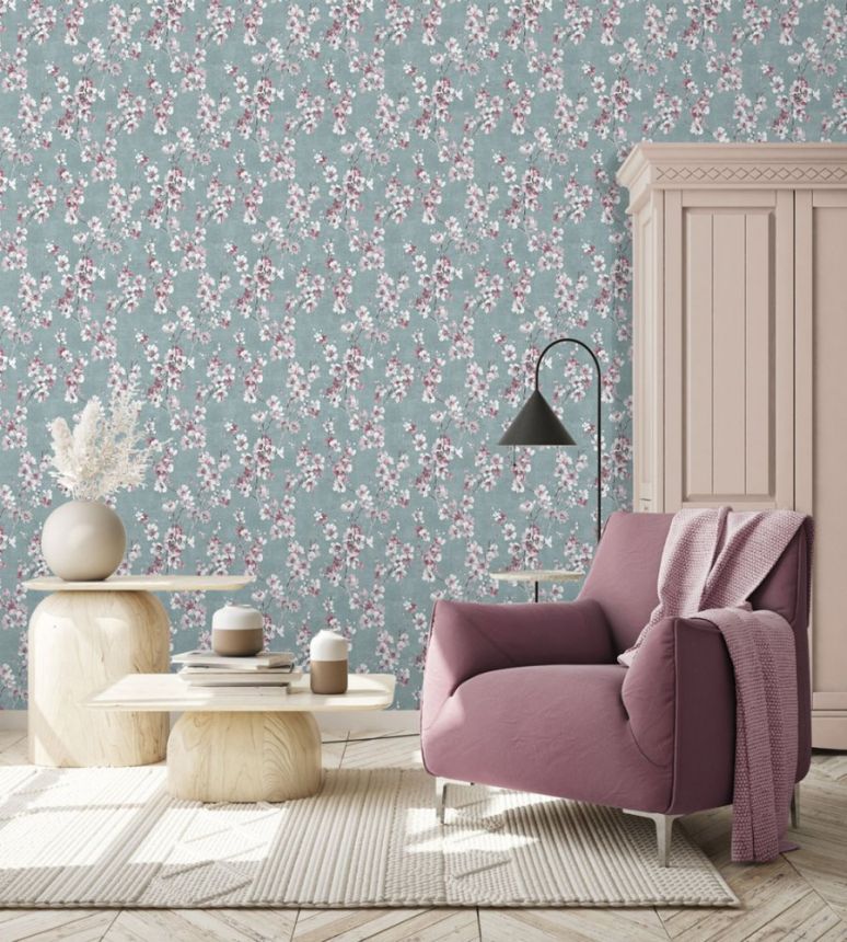 Gray non-woven wallpaper, Flowers, M52709, Adéle, Ugépa