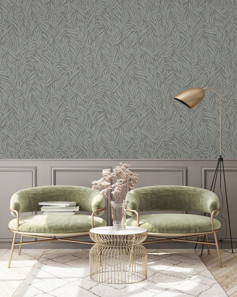Green non-woven wallpaper, Leaves, M52504, Adéle, Ugépa