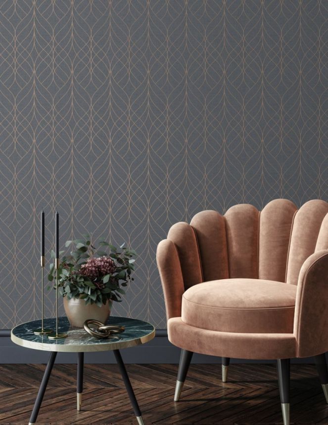 Gray geometric non-woven wallpaper, M41990D, Adéle, Ugépa