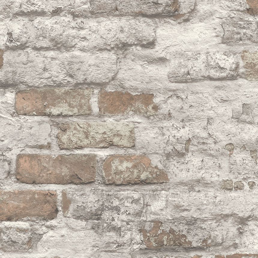Gray-red brick non-woven wallpaper A58101, Vavex 2024
