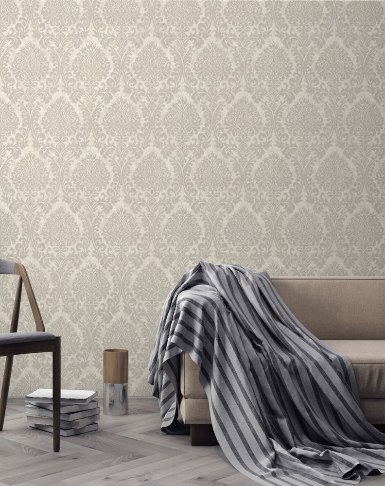 Gray wallpaper with ornaments A50105, Vavex 2024
