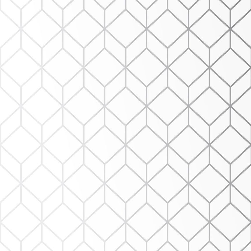 Geometric white non-woven 3d wallpaper 104121, Vavex 2024