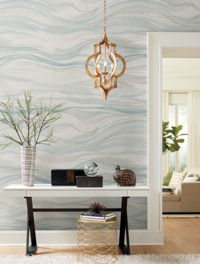 Non-woven wall mural with metallic waves DD3841M, 1,28 x 3,10m, Dazzling Dimensions 2, York