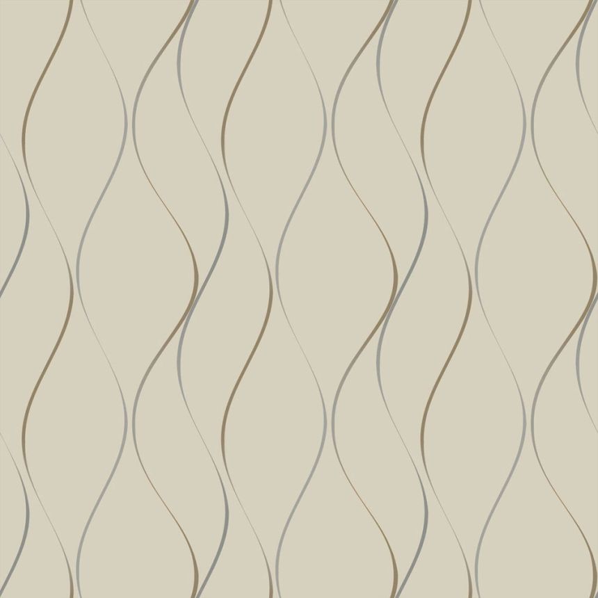 Luxury beige wallpaper with golden waves Y6201404, Dazzling Dimensions 2, York