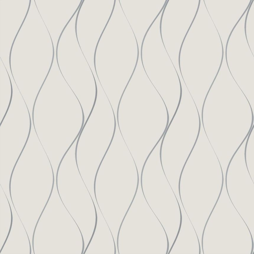 Gray non-woven wallpaper with silver waves Y6201401, Dazzling Dimensions 2, York
