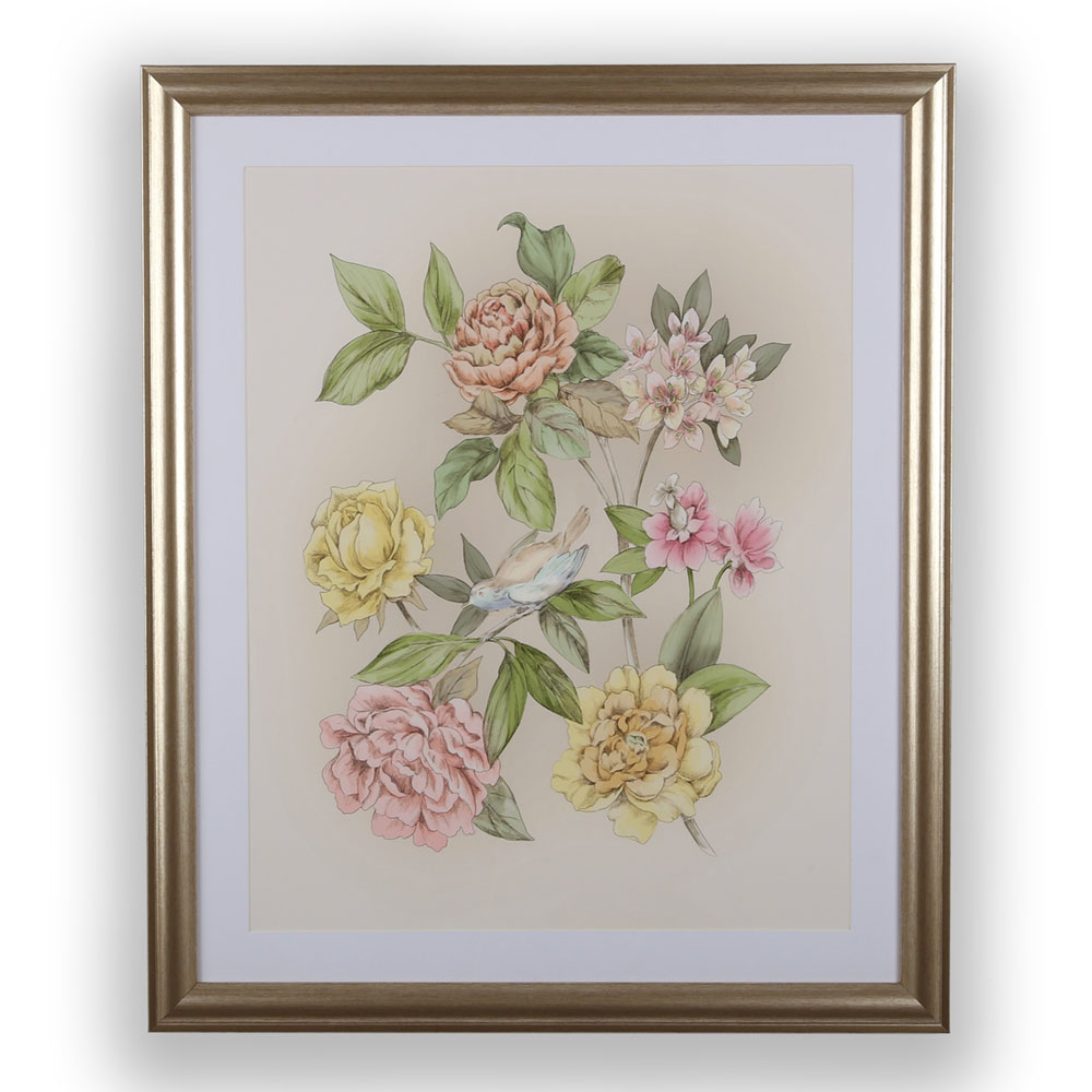 Printed canvas, framed Roisin natural 115770, Laura Ashley, Graham Brown