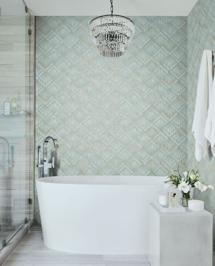 Turquoise non-woven wallpaper, seashells OS4273, Modern nature II, York