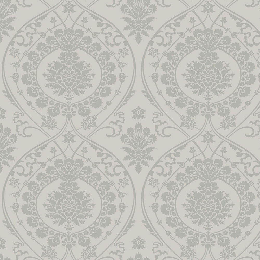 Grey pre-pasted baroque wallpaper DM4904, Damask, York