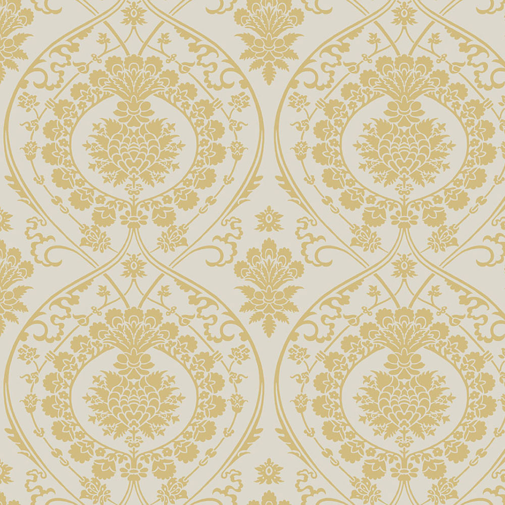 Beige pre-pasted baroque wallpaper DM4903, Damask, York