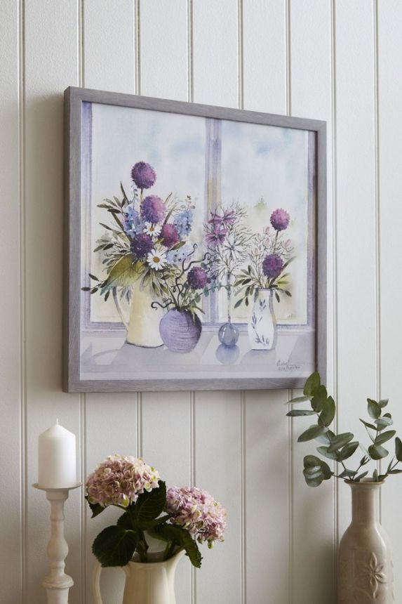 Printed canvas, framed Allium blooms 115041, Laura Ashley, Graham Brown
