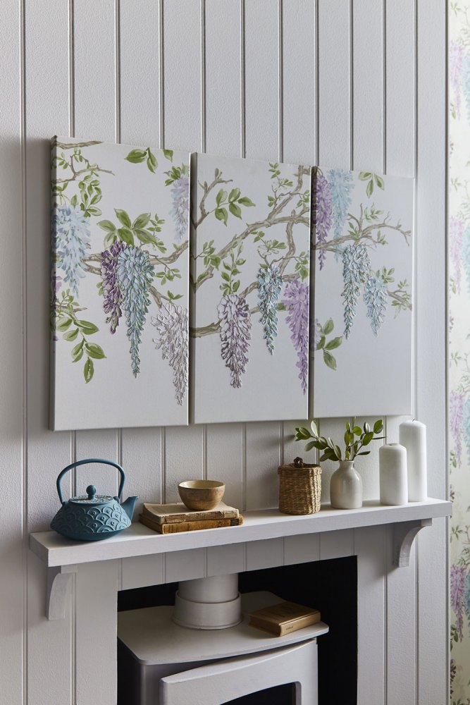 Printed canvas, set of 3, Wisteria Garden 115035, Laura Ashley, Graham Brown