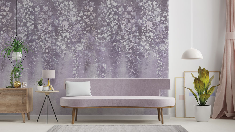 Non-woven wall mural, Leaves, Z66895, 5,10 X 3 m, Satin Flowers, Zambaiti Parati