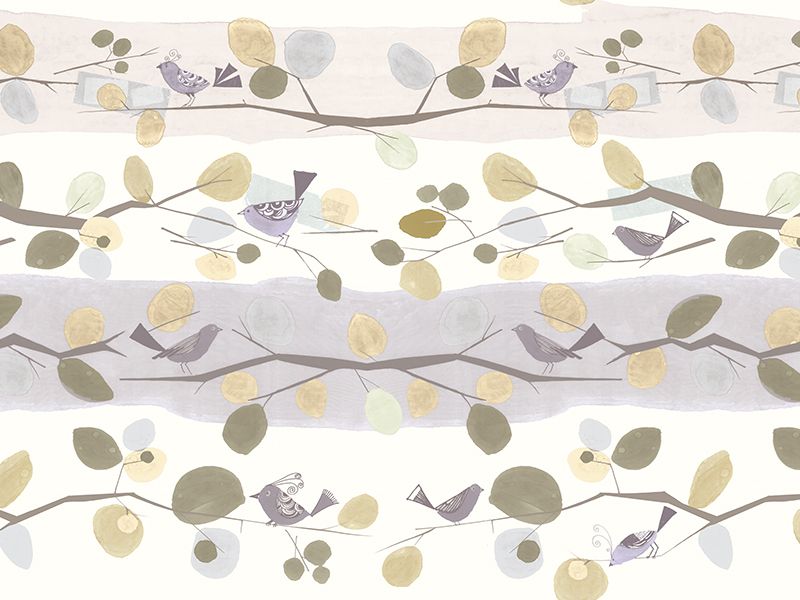 Non-woven wall mural, Twigs, Z66891, 5,10 X 3 m, Satin Flowers, Zambaiti Parati