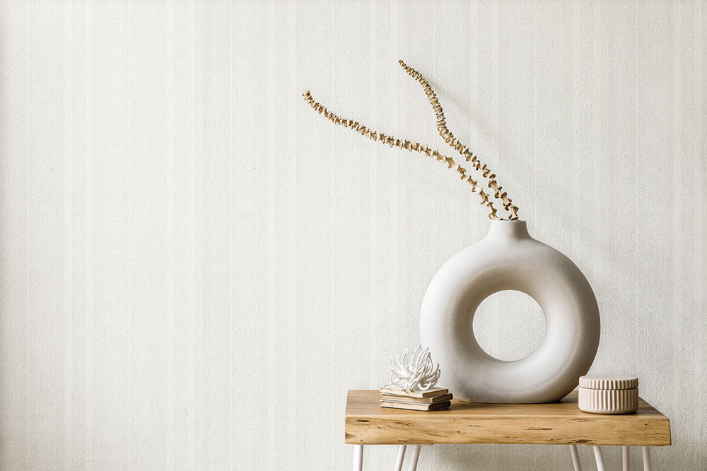 Beige non-woven stripes wallpaper, Z66864, Satin Flowers, Zambaiti Parati