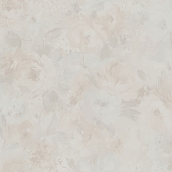 Beige non-woven floral wallpaper, Z66858, Satin Flowers, Zambaiti Parati