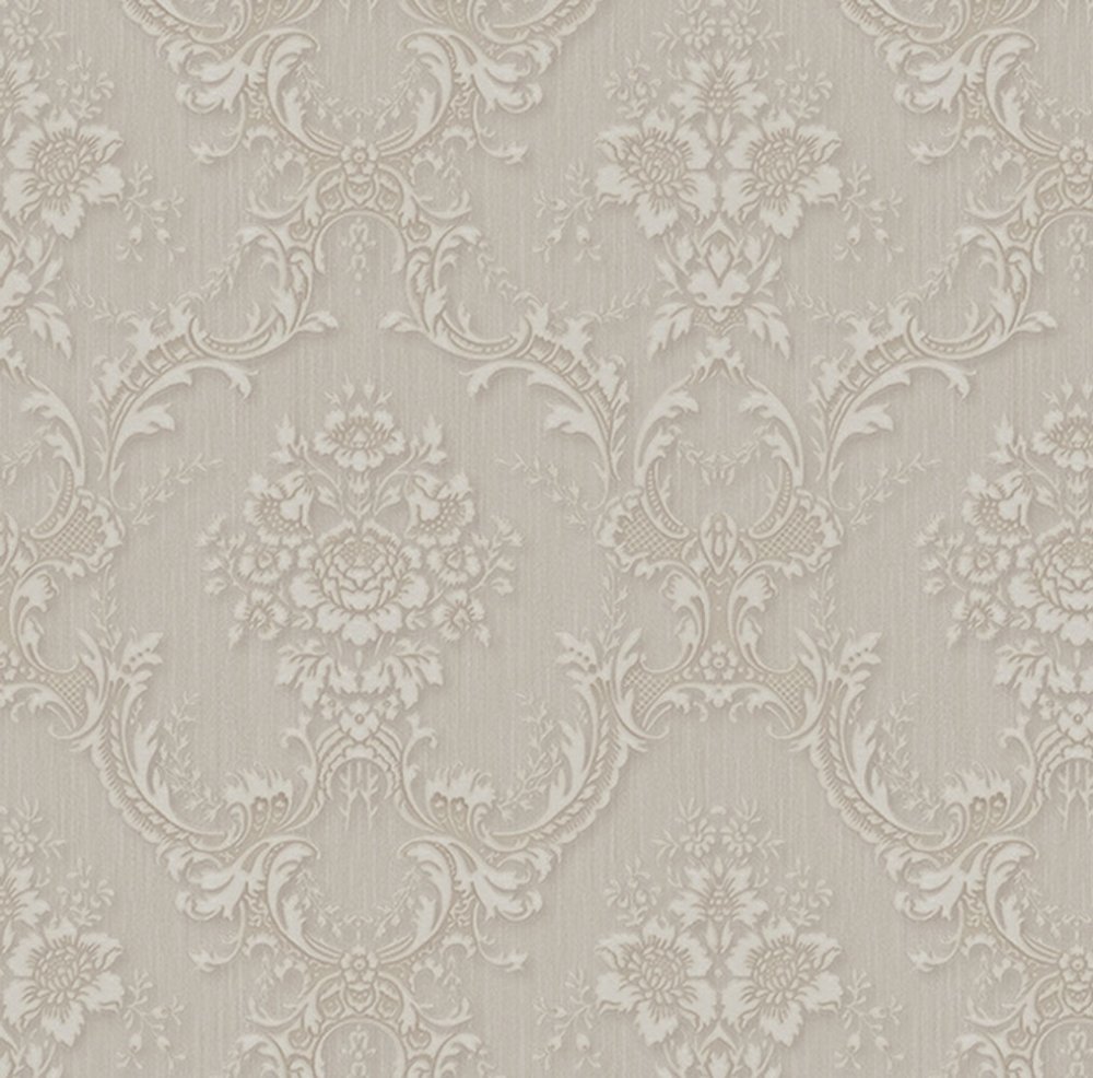 Beige non-woven baroque wallpaper, Z66839, Satin Flowers, Zambaiti Parati