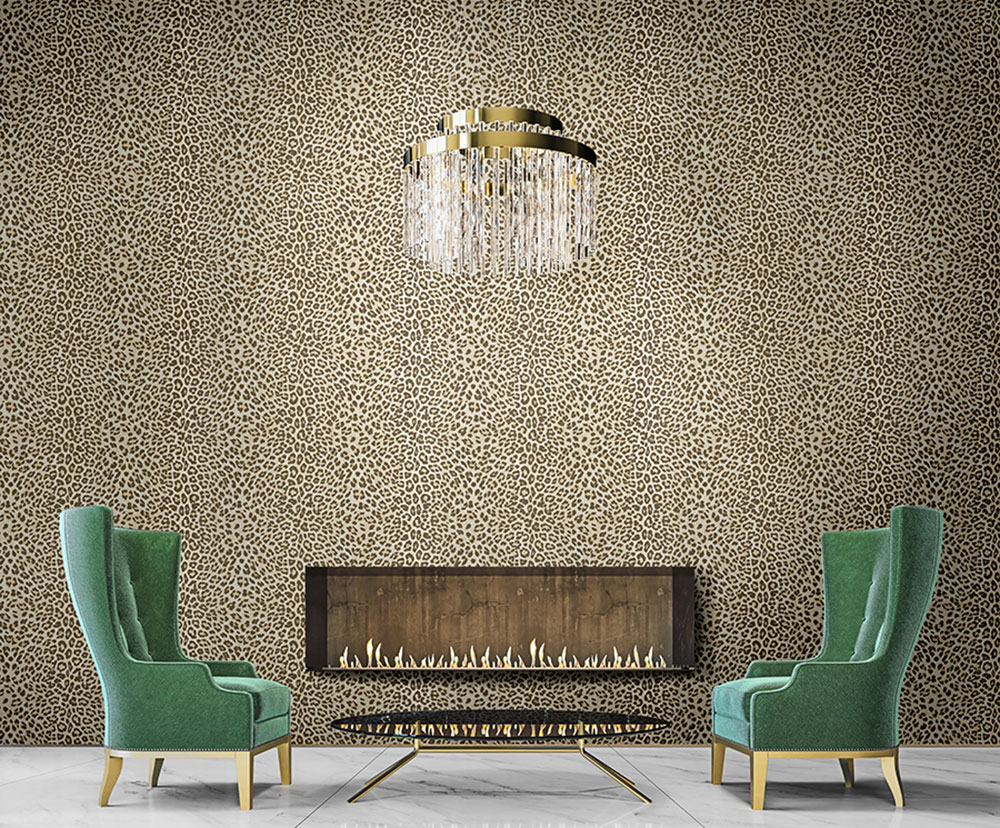 White luxury wallpaper, imitation cheetah fur Z80041 Philipp Plein, Zambaiti Parati