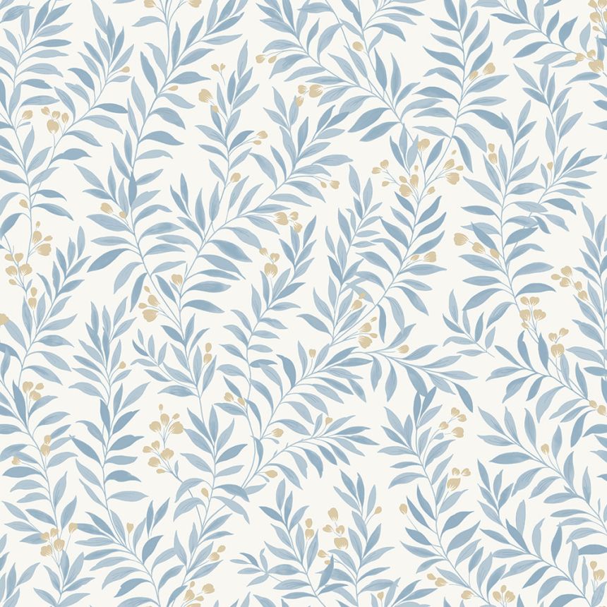 Blue wallpaper - twigs, leaves MN3407, Maison, Grandeco