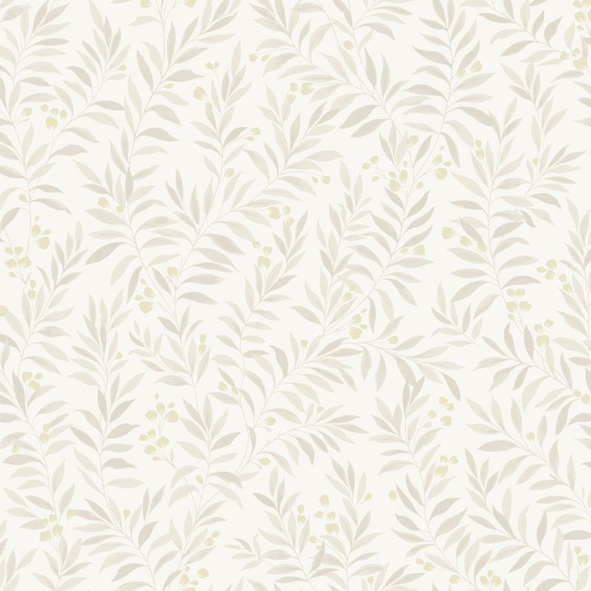 Gray-beige wallpaper with twigs, leaves MN3402, Maison, Grandeco
