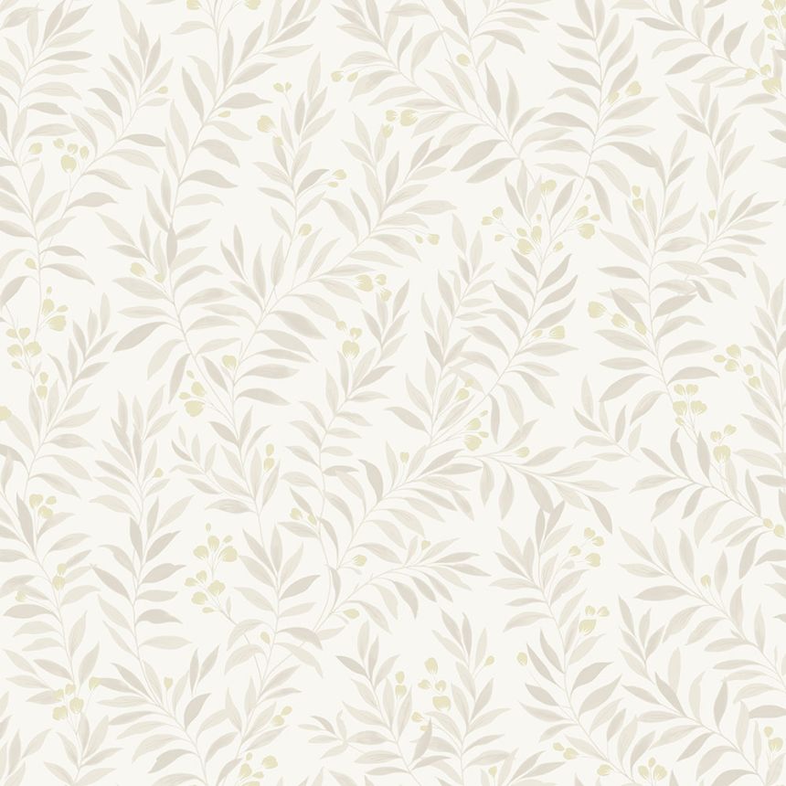 Gray-beige wallpaper with twigs, leaves MN3402, Maison, Grandeco