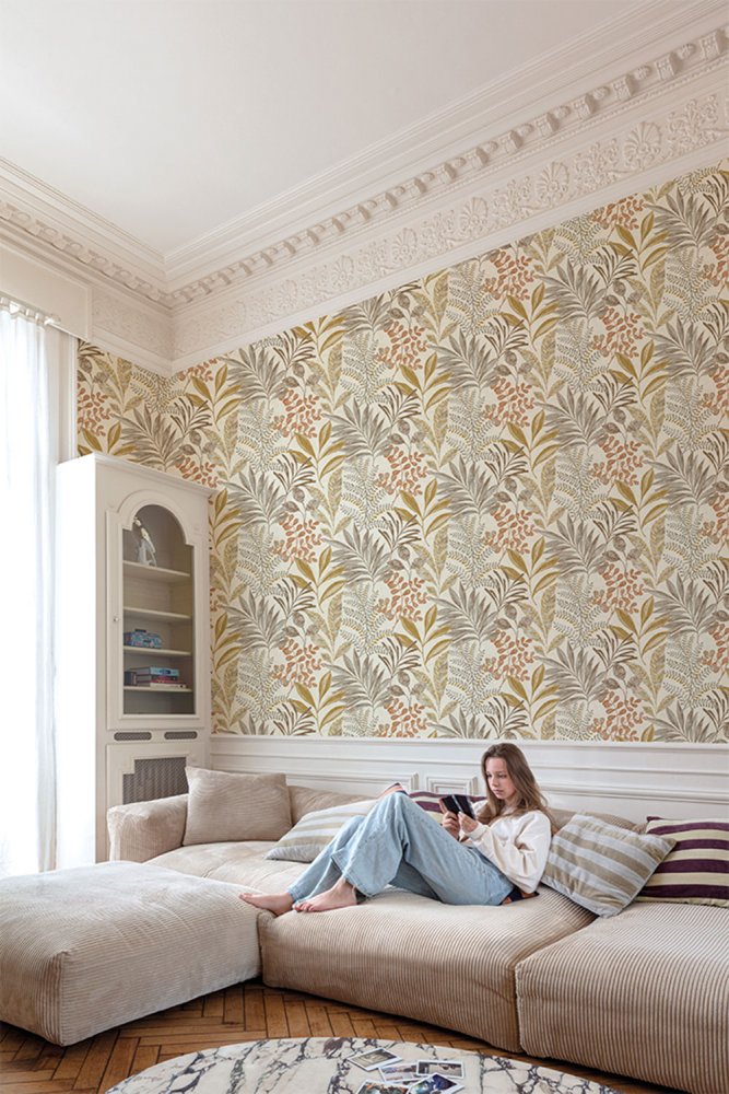 Brown-beige wallpaper leaves MN3108, Maison, Grandeco | Wallpapers Vavex •  More than 12000 designs • Wall murals 
