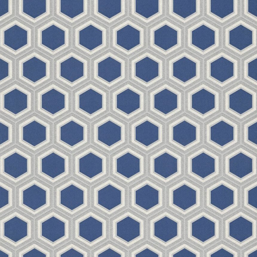 Luxury blue geometric pattern wallpaper Z76045, Vision, Zambaiti Parati
