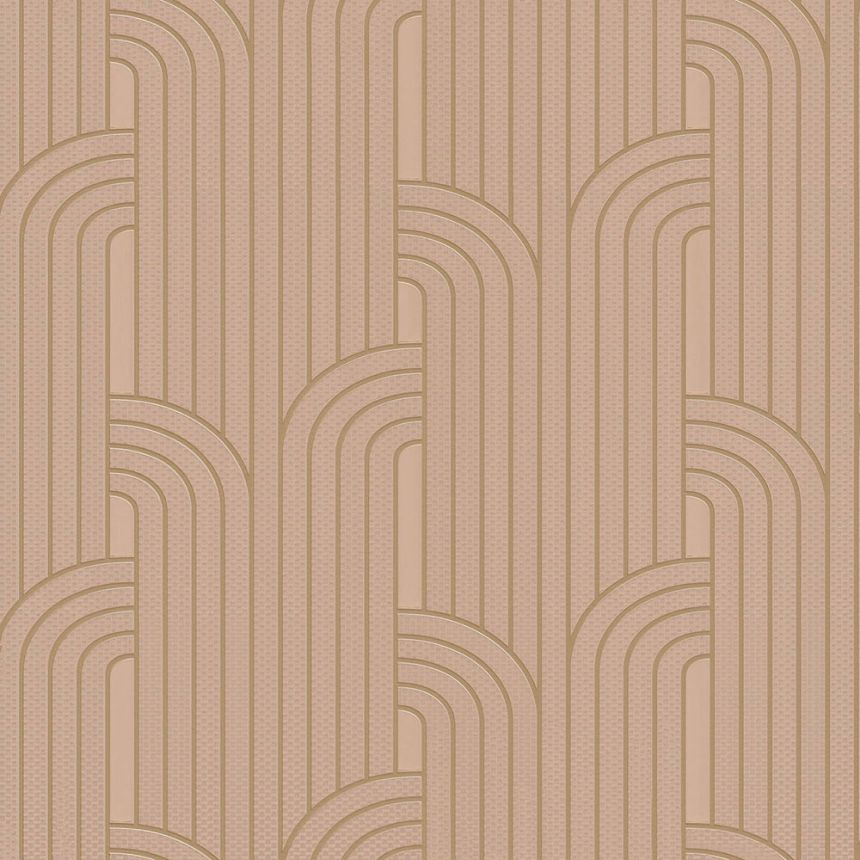 Luxury golden-beige geometric pattern wallpaper Z76042, Vision, Zambaiti Parati