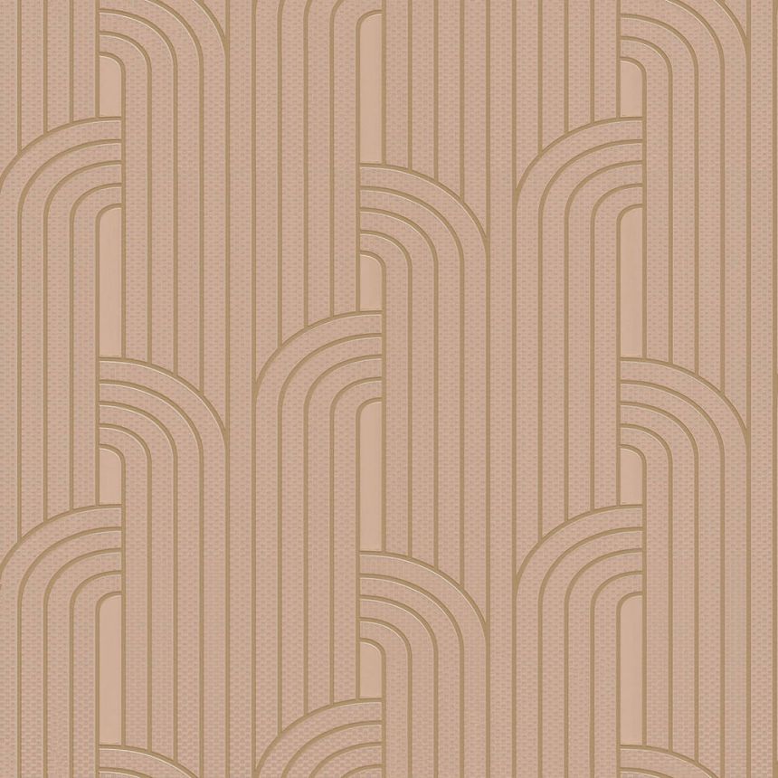 Luxury golden-beige geometric pattern wallpaper Z76042, Vision, Zambaiti Parati