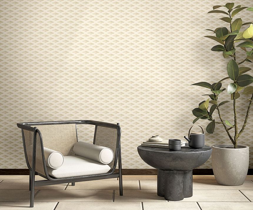 Luxury beige geometric pattern wallpaper Z76036, Vision, Zambaiti Parati