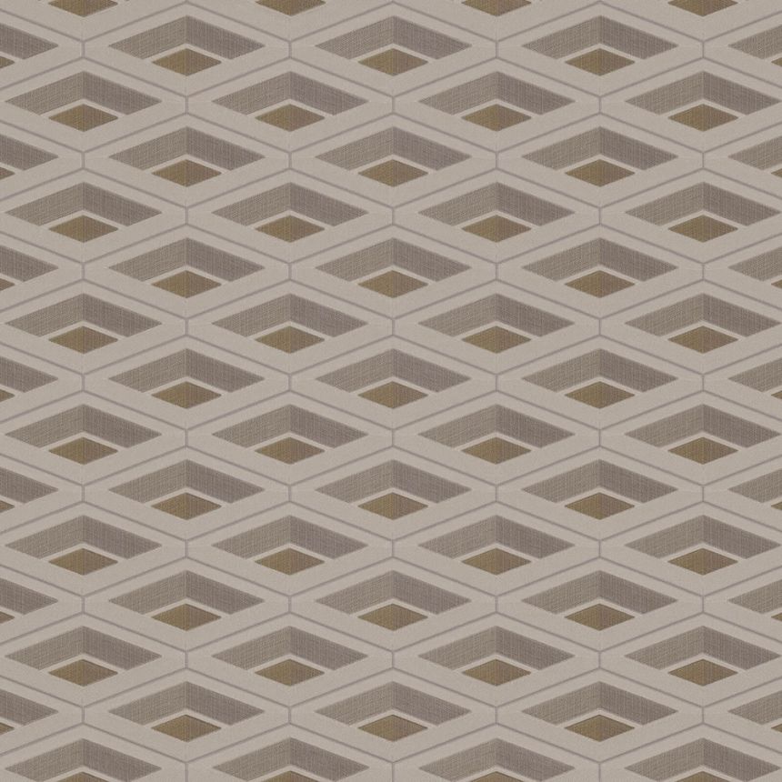 Metallic grey-beige geometric pattern wallpaper Z76016, Vision, Zambaiti Parati