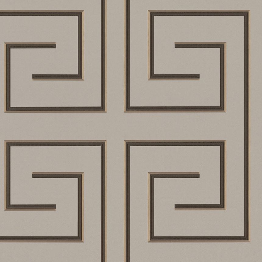 Luxury grey-beige geometric pattern wallpaper Z76014, Vision, Zambaiti Parati