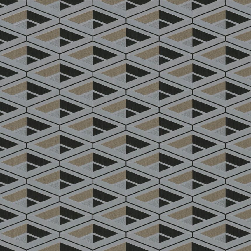 Luxury silver geometric pattern wallpaper Z76006, Vision, Zambaiti Parati