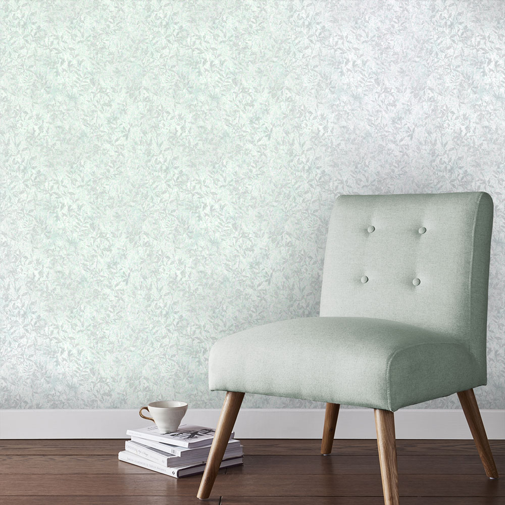 Grey-green wallpaper, twigs 105114, Reclaim, Graham&Brown