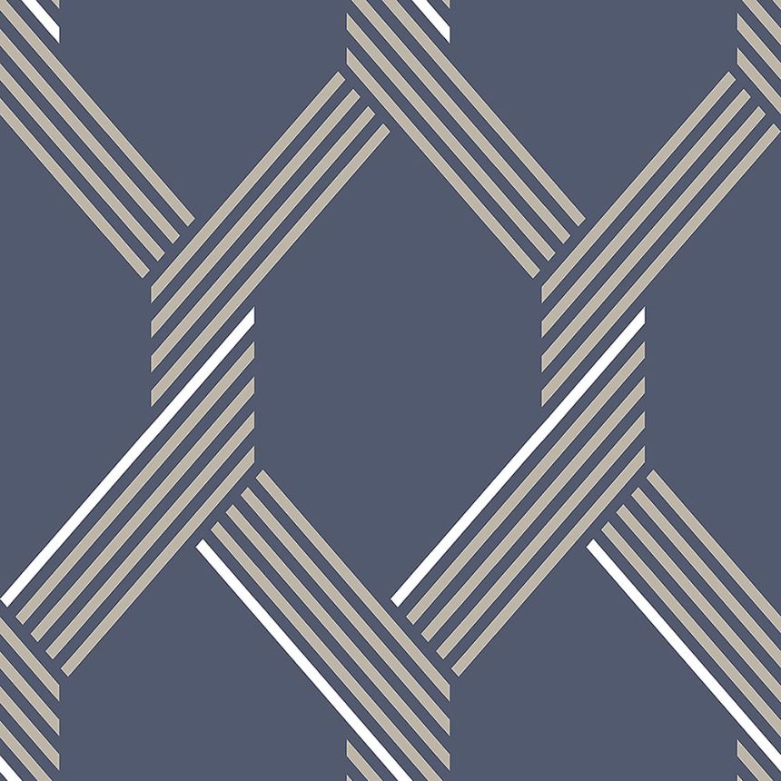 Blue geometric pattern wallpaper 105466, Formation, Graham & Brown
