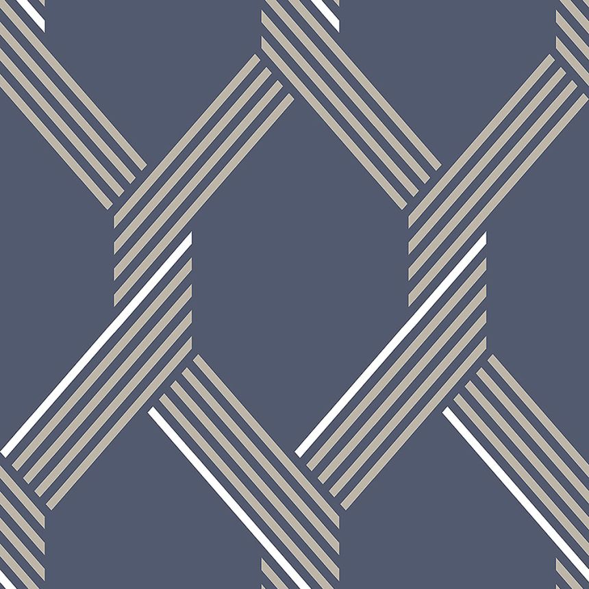 Blue geometric pattern wallpaper 105466, Formation, Graham & Brown