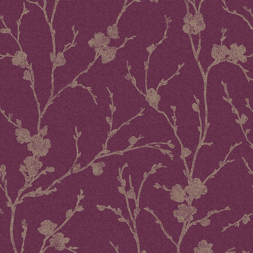 Wine wallpaper, metallic twigs 105918, Reclaim, Graham&Brown