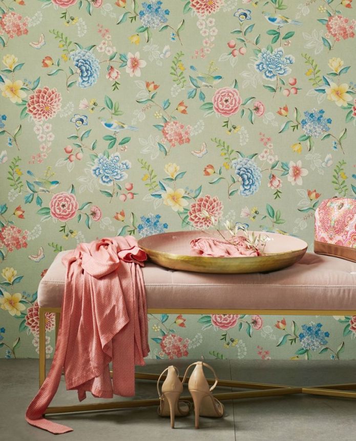 Floral non-woven wallpaper with a vinyl surface 300103, Pip Studio 5, Eijffinger